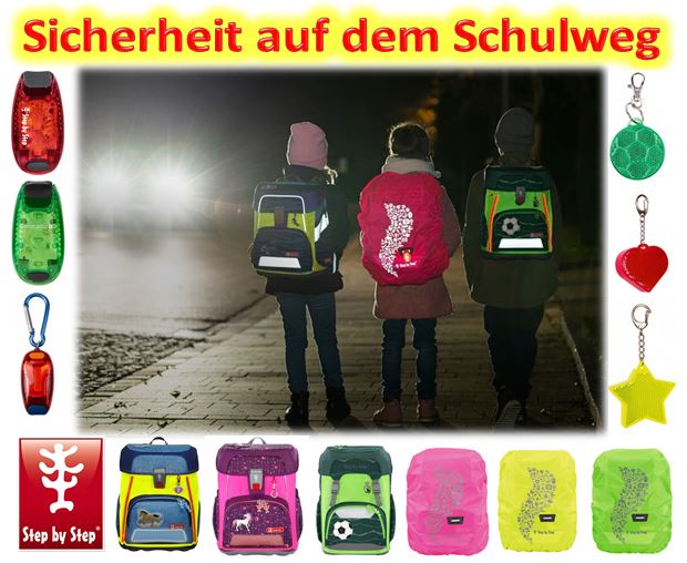 sicherheit schulranzen schulweg DIN 58124 beratung auswahl angebot edelbauer muenchen starnberg dachau puchheim step by step scout ergobag mcneill