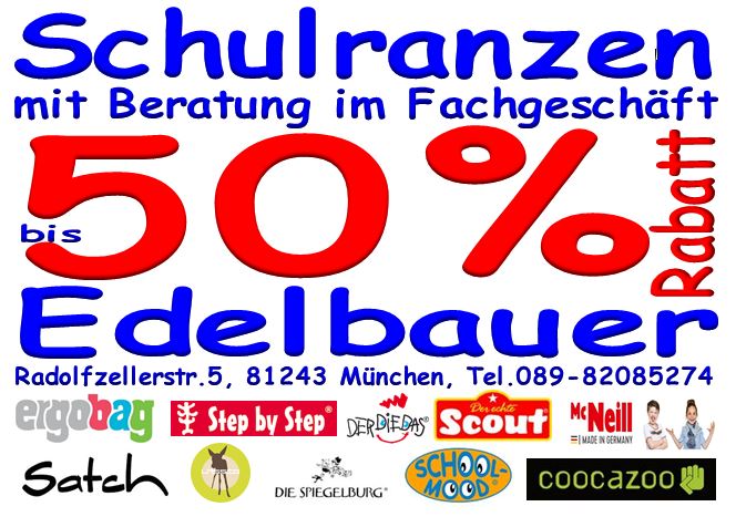 schulranzen mit beratung % reduziert vorjahresmodelle angebot muenchen puchheim dachau starnberg ergobag step by step scout mcneill